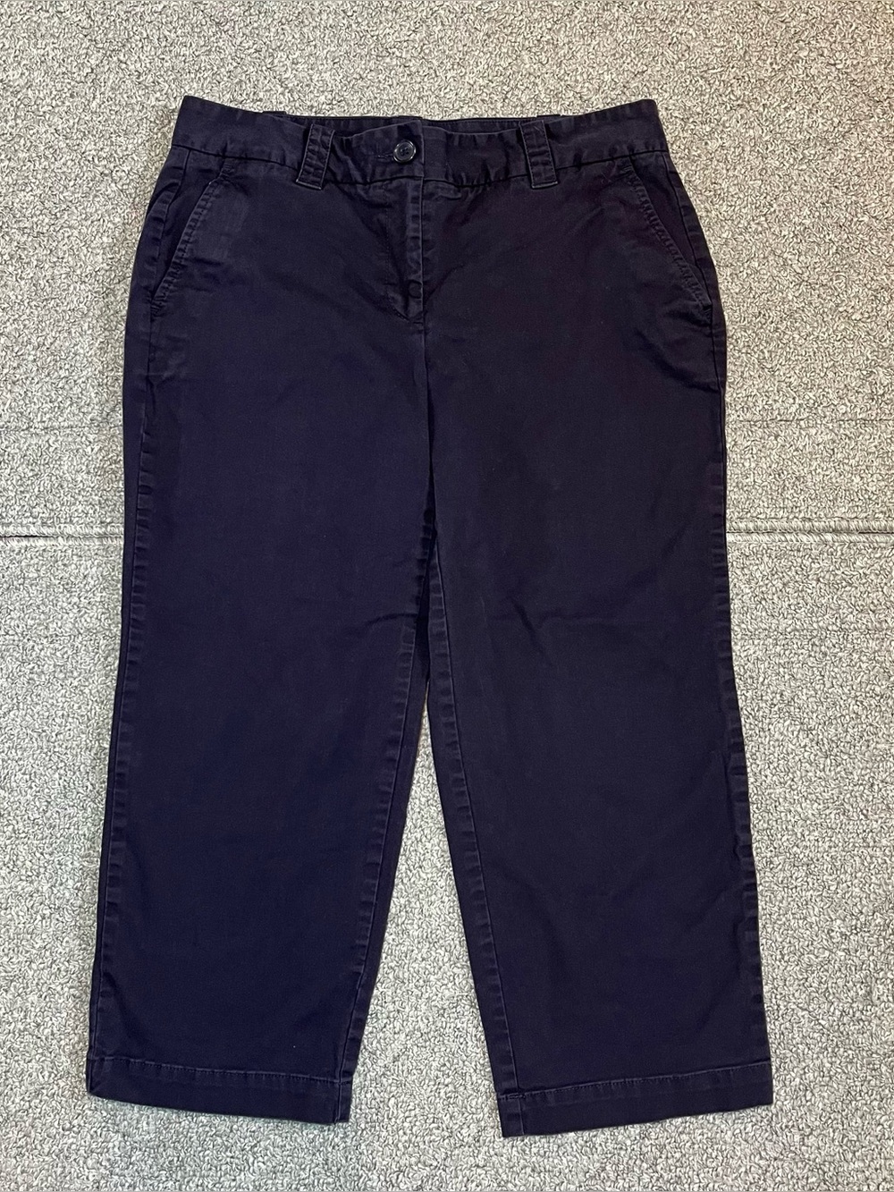 Lands' End Mid Rise Crop Pants Womens Size 4P Blue Beach Coastal